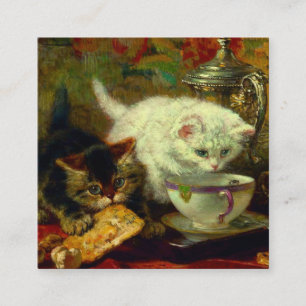 Tarjeta De Recepción Kittens Tea Fiesta