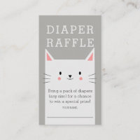 Kitty Cat Baby Shower Diaper Raffle Ticket