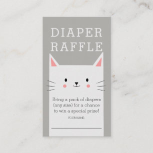 Tarjeta De Recepción Kitty Cat Baby Shower Diaper Raffle Ticket