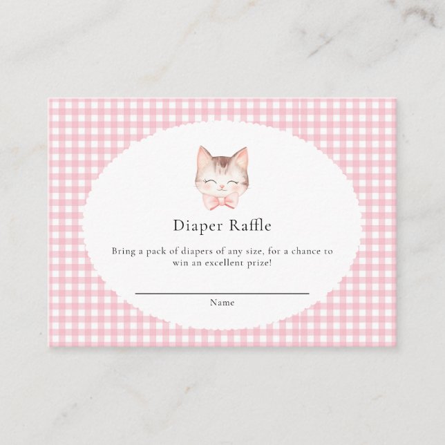 Tarjeta De Recepción Kitty Cat Pink Purr-fect Baby Girl Baby Shower (Anverso)