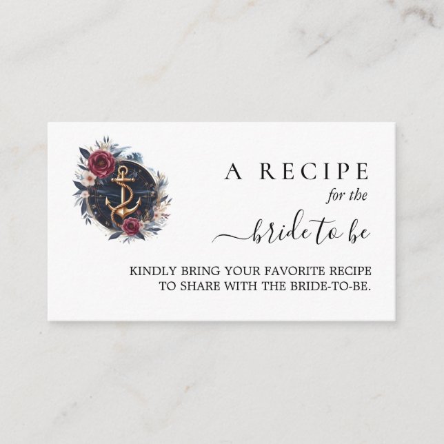 Tarjeta De Recepción Knot Bote Navy Blue Nautical Bridal Shower (Anverso)