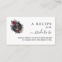 Tarjeta De Recepción Knot Bote Navy Blue Nautical Bridal Shower