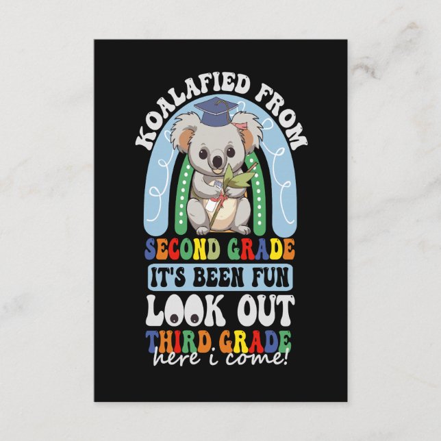 Tarjeta De Recepción Koalafied De 2º Grado Mirar De 3er Grado Koala (Anverso)