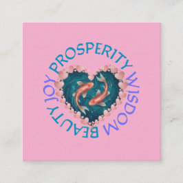 Tarjeta De Recepción Koi good fortune pink and turquoise 