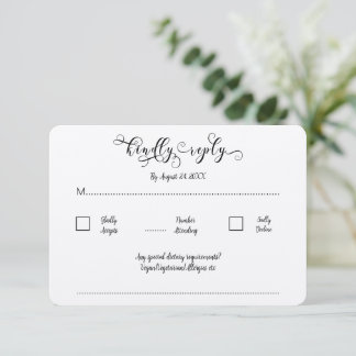 Tarjeta De Recepción Kraft Calligrapy Script Traditional Wedding RSVP