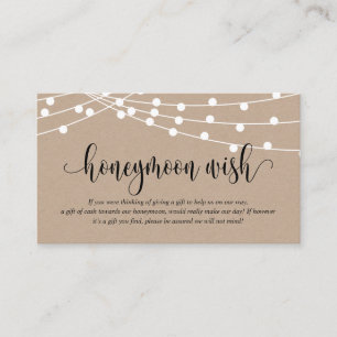 Tarjeta De Recepción Kraft ruso, Boda de luna de miel o deseo
