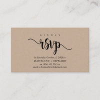 Kraft ruso moderno, fuente negra, RSVP responde