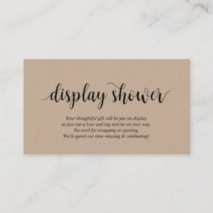 Tarjeta De Recepción Kraft rústico moderno, escritura negra, ducha para