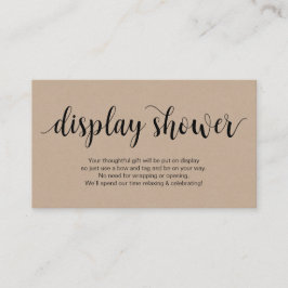 Tarjeta De Recepción Kraft rústico moderno, guión negro, ducha de panta