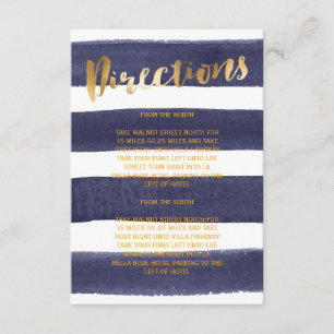 Tarjeta De Recepción La acuarela del oro de la marina de guerra raya