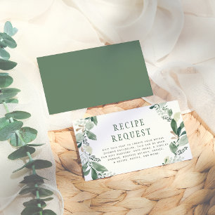 Tarjeta De Recepción La acuarela Eucalyptus deja la ducha de novia