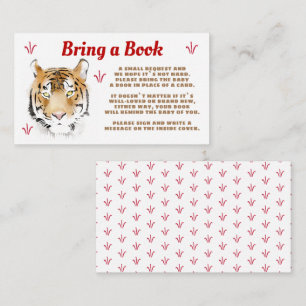 Tarjeta De Recepción La acuarela tigre trae un Baby Shower de libros
