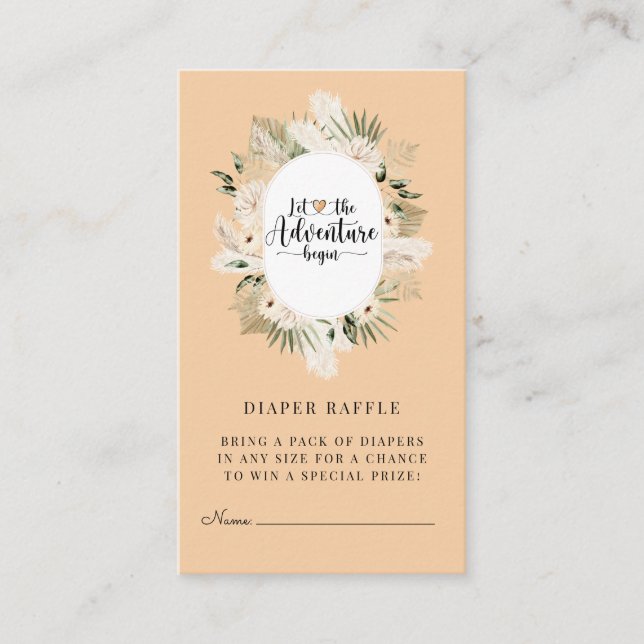 Tarjeta De Recepción La aventura comienza con la Baby Shower del Boho A (Anverso)