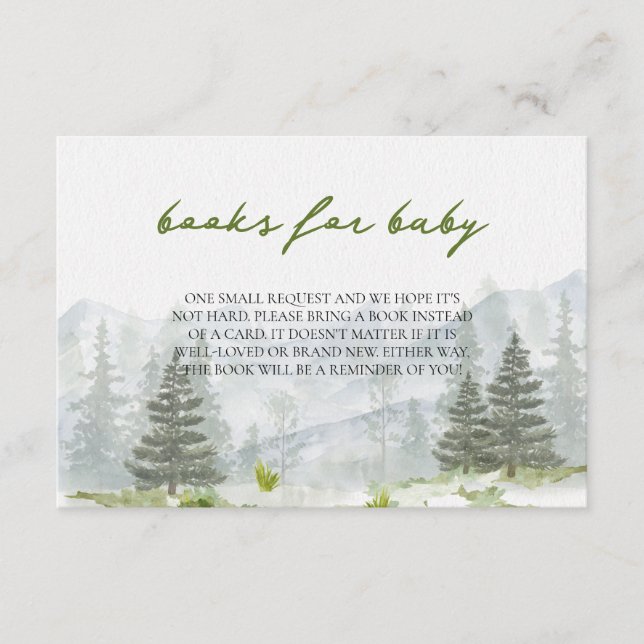 Tarjeta De Recepción La aventura comienza en las montañas Libros Forest (Anverso)