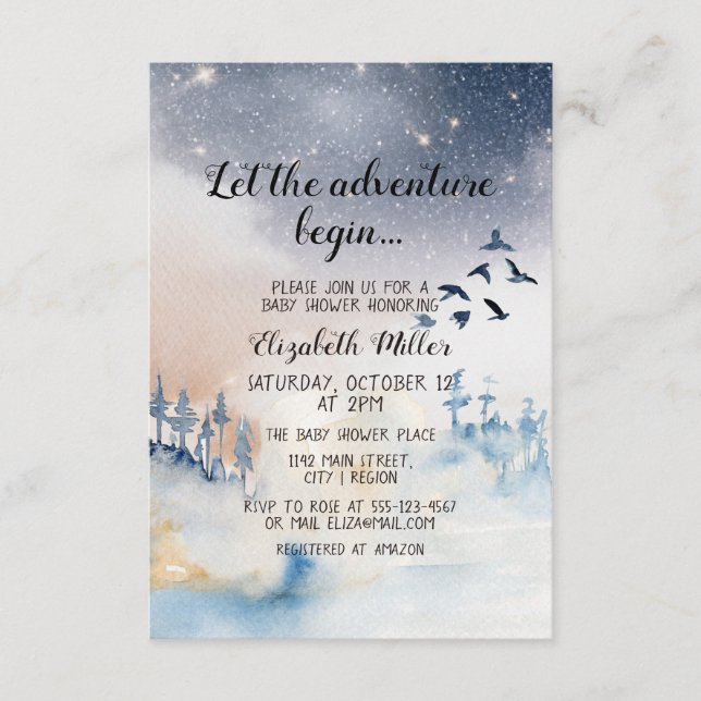 Tarjeta De Recepción La aventura del paisaje invernal comienza en Baby  (Anverso)