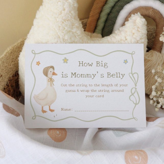 Tarjeta De Recepción La Baby Shower de Silly Goose adivina lo grande qu (Subido por el creador)