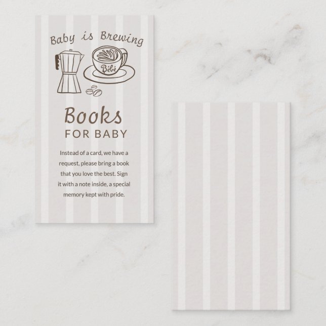 Tarjeta De Recepción La Bebé Está Preparando Café  (Anverso / Reverso)