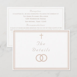 Tarjeta De Recepción La Boda Católica Refinada