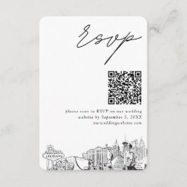 Tarjeta De Recepción La boda de Las Vegas RSVP Código QR Pequeño