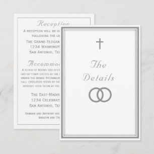 Tarjeta De Recepción La Boda de Plata Católica Refinada