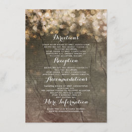 Tarjeta De Recepción La cadena dorada ilumina los detalles del Boda rus