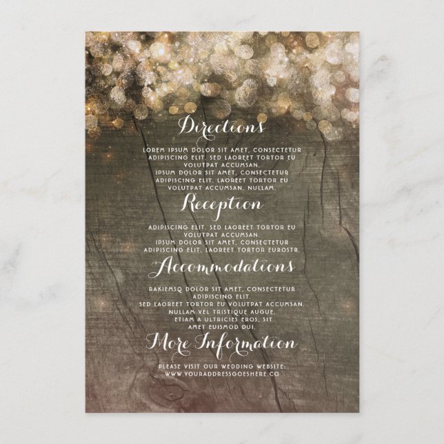 Tarjeta De Recepción La cadena dorada ilumina los detalles del Boda rus (Anverso)