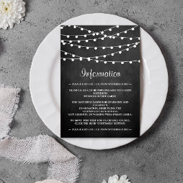Tarjeta De Recepción La Cadena Se Ilumina En La Colección Boda Chalkboa