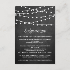 Tarjeta De Recepción La Cadena Se Ilumina En La Colección Boda Chalkboa