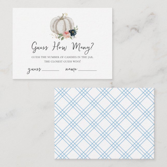 Tarjeta De Recepción La Calabaza Pequeña Está En Camino Adivinen Cuánto (Anverso / Reverso)