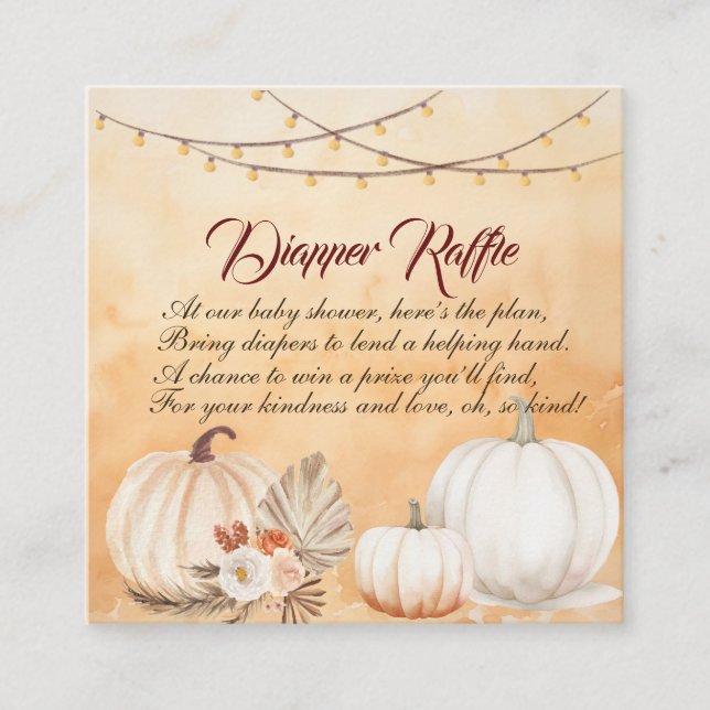 Tarjeta De Recepción La calabaza pequeña está en camino al Baby Shower  (Anverso)