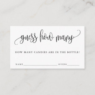 Tarjeta De Recepción La caligrafía moderna adivina cuántas cartas de ju