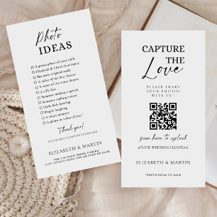Tarjeta De Recepción La Caligrafía Moderna Captura El Código QR Amor