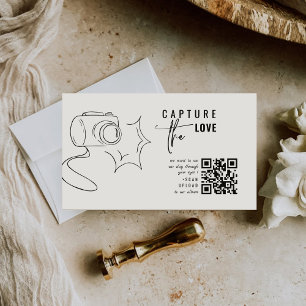 Tarjeta De Recepción La caligrafía moderna captura el código QR del amo