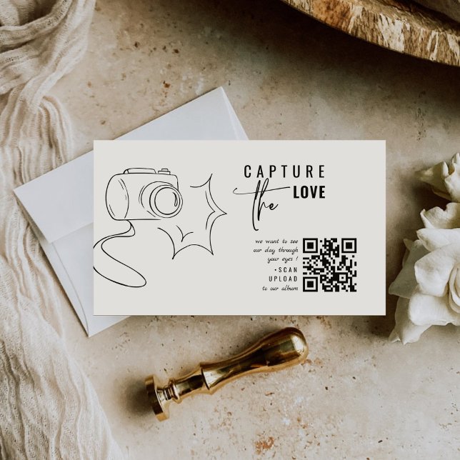 Tarjeta De Recepción La caligrafía moderna captura el código QR del amo (Subido por el creador)