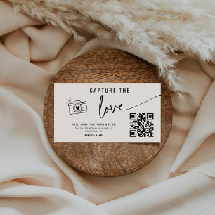 Tarjeta De Recepción La caligrafía moderna captura el código QR del amo