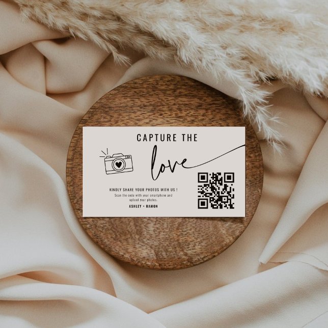 Tarjeta De Recepción La caligrafía moderna captura el código QR del amo (Subido por el creador)