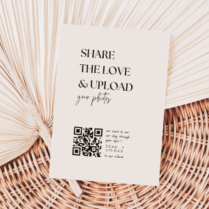 Tarjeta De Recepción La caligrafía moderna captura el código QR del amo