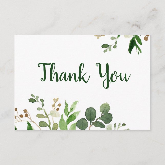 Tarjeta De Recepción La carta de Agradecimiento a la vegetación de Wood (Anverso)