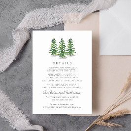 Tarjeta De Recepción La Colección de Boda del Bosque de Pinos Acuarela