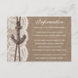 Tarjeta De Recepción La colección de Bodas de ancla náutica rusa