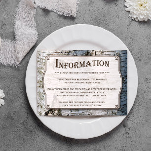 Tarjeta De Recepción La colección de Bodas de árbol de birch plateado y