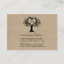 Tarjeta De Recepción La colección de Bodas de Árboles del Corazón Rústi