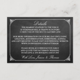 Tarjeta De Recepción La colección de Bodas de Chalkboard Marriage