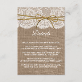 Tarjeta De Recepción La colección de Bodas de doble arco rústico