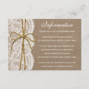 Tarjeta De Recepción La colección de Bodas de doble arco rústico