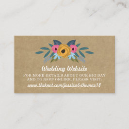 Tarjeta De Recepción La colección de Bodas de flores de Kraft