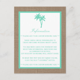 Tarjeta De Recepción La colección de bodas de palmeras tropicales