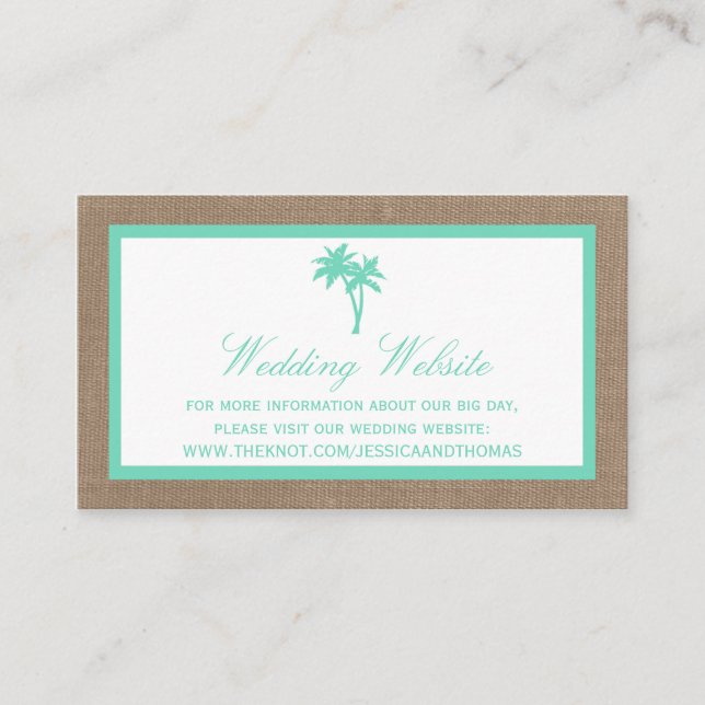 Tarjeta De Recepción La colección de bodas de palmeras tropicales (Anverso)