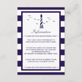 Tarjeta De Recepción La colección de Bodas del faro náutico