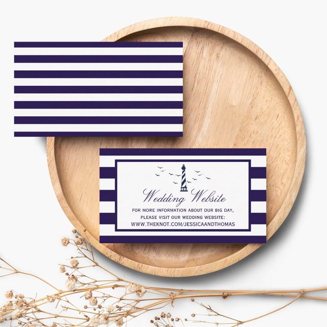 Tarjeta De Recepción La colección de Bodas del faro náutico (Subido por el creador)